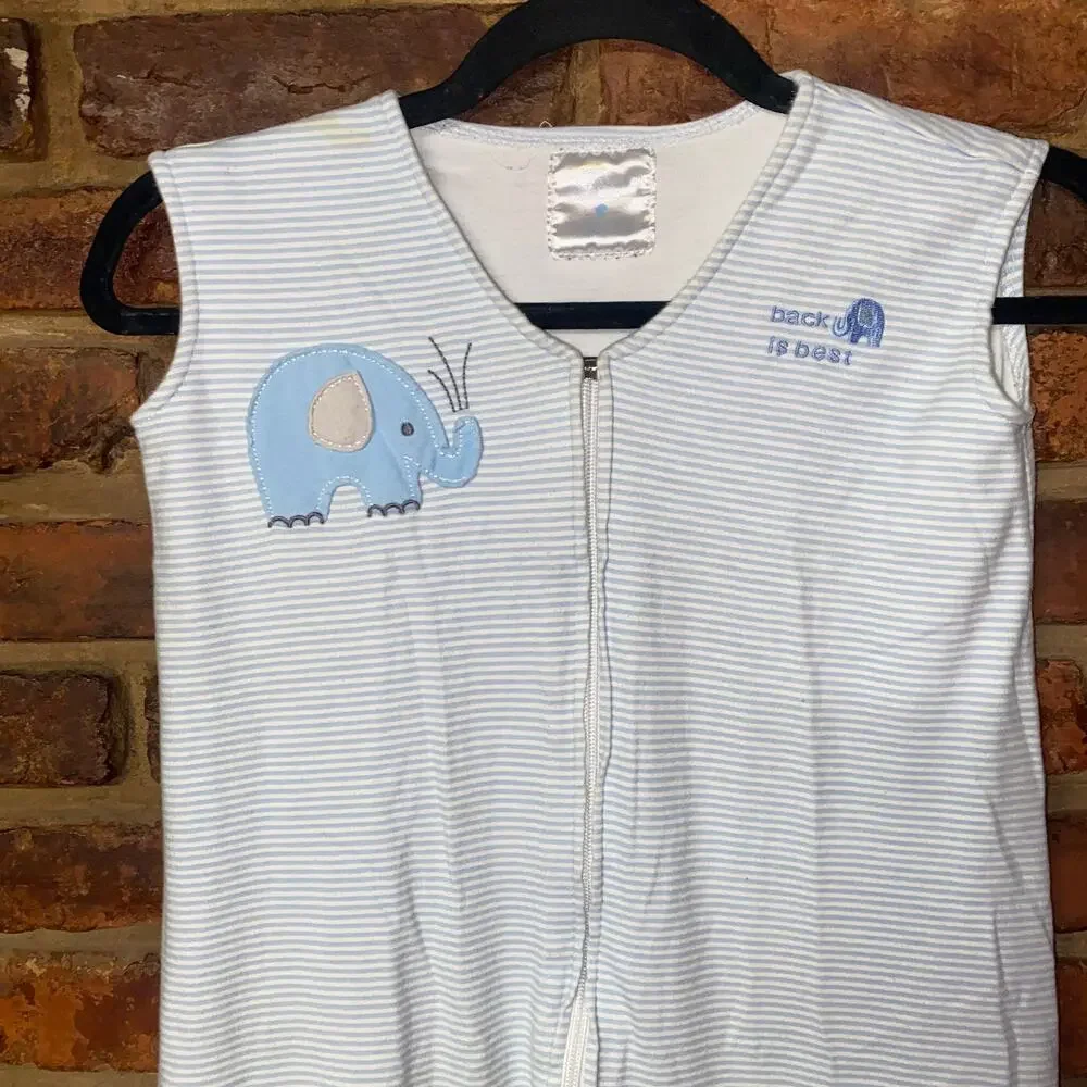 Halo Blue Striped Elephant Cotton Wearable Blanket Size Large 12-18 Months